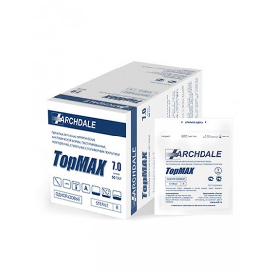 TopMAX хирургические перчатки с радиационной стерилизацией в пластиковом пакете